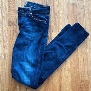 7 For All Mankind Dark Blue Skinny Jeans